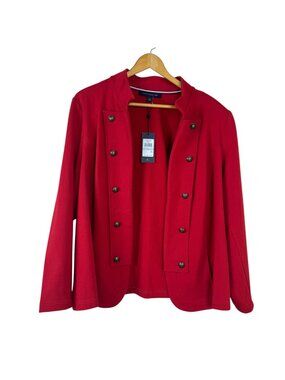 Tommy Hilfiger NEW Red Band Jacket Plus Size 1X Colorful Military Casual Preppy